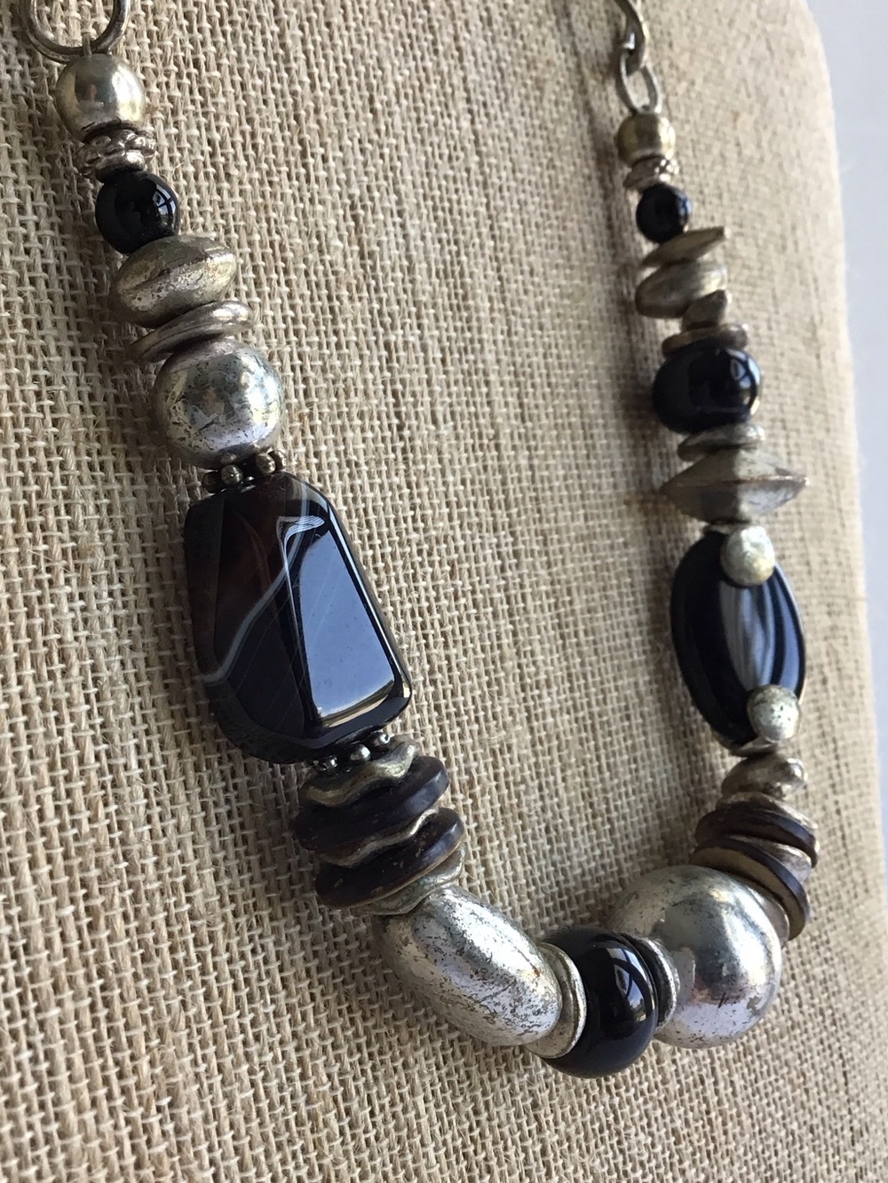 Classic Black and Silver Statement Necklace - Unbranded